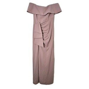 XSCAPE Mauve Off Shoulder Bridesmaid Formal Gown Dress Size 6 Elegant